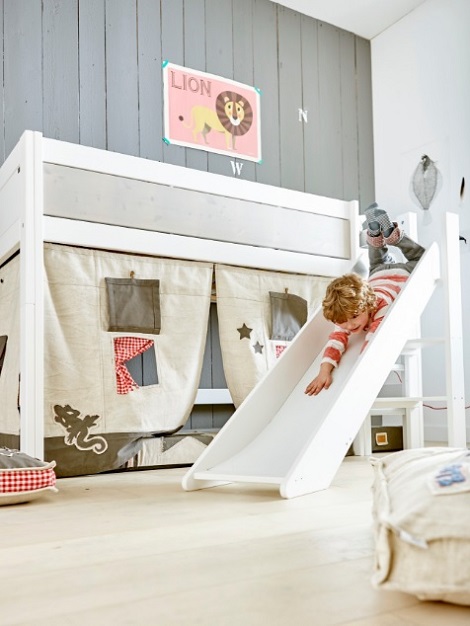 Lifetime halfhoogslaper Camp Canyon,hut, tent,glijbaan,bed,grey en white wash